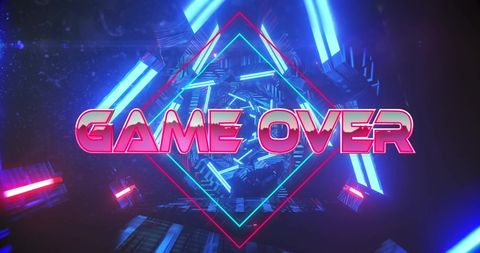 Retro Neon Game Over Screen with Futuristic Vibes