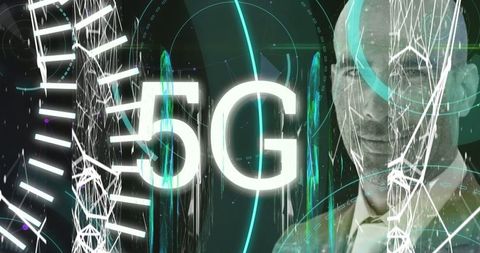 Abstract Futuristic 5G Communication and Data Transmission - Download Free Stock Images Pikwizard.com