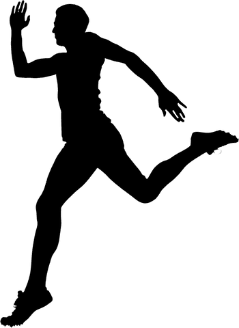 Silhouette of man running on transparent background vector art