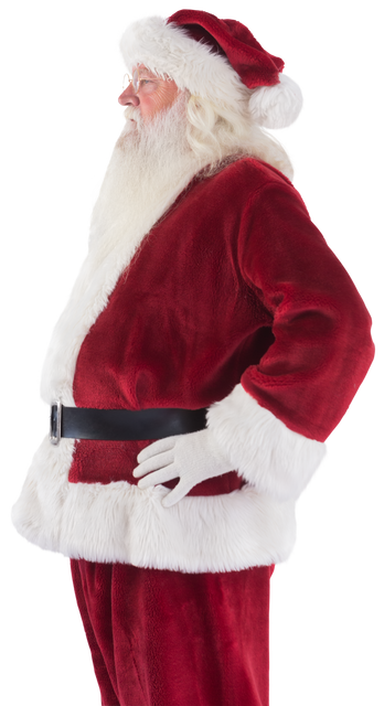 Transparent Santa Claus in Classic Outfit Posing in Profile - Download Free Stock Videos Pikwizard.com