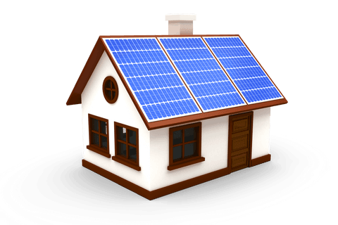 Transparent 3D Vector House with Solar Panels on Roof - Download Free Stock Videos Pikwizard.com
