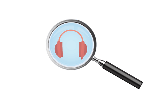 headphones viewed through magnifying glass on transparent background - Download Free Stock Videos Pikwizard.com