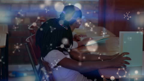 Diverse Students Learning with Technology Concept