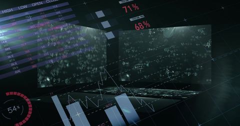 Equations and Statistical Data Moving on Digital Interface - Download Free Stock Images Pikwizard.com