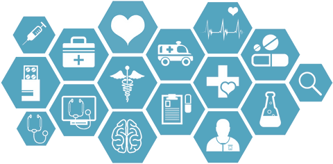 Medical icons on transparent background for healthcare themes