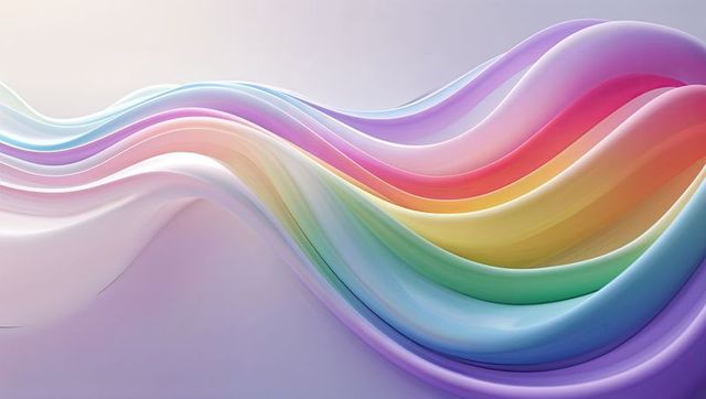 Colorful abstract waves in fluid motion with gradient hues