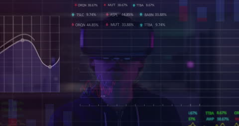 Futuristic Technology and Global Data Analysis with VR Headset