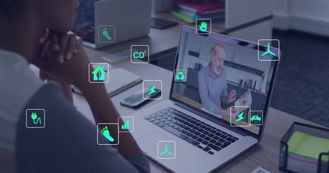 Office collaboration on eco-friendly digital platforms