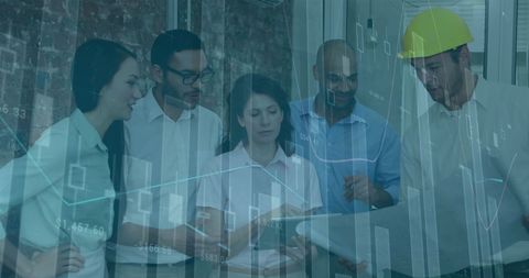 Business Team Planning with Financial Data Overlay - Download Free Stock Images Pikwizard.com