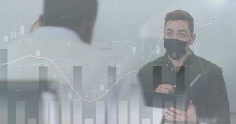 Business Meeting with Data Processing and Pandemic Safety