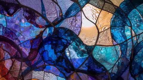 Sunlit Colors: Vibrant Abstract Stained Glass in Motion