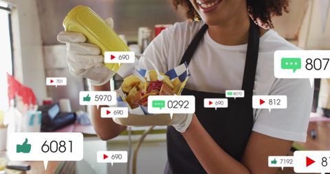 Social media engagement over drive-thru food service