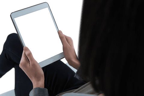 Transparent View Female Executive Holding Tablet - Download Free Stock Videos Pikwizard.com