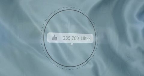 Social media likes counter on abstract blue background