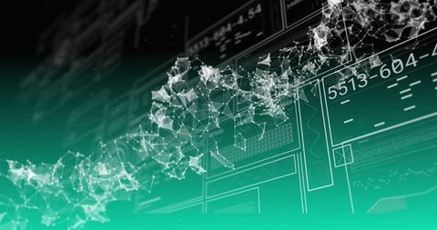 Streaming Neural Network Mesh Across Futuristic Holographic Interface with Teal HUD