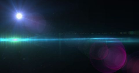 Hypnotic Purple and Green Light Spots with Lens Flare