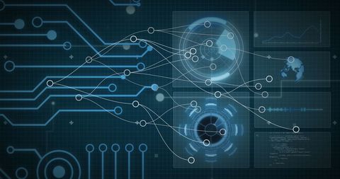 Digital Network Connections with Circuit and Technology Elements - Download Free Stock Images Pikwizard.com