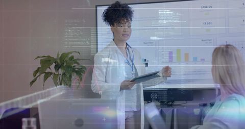 Tech-Savvy Doctor in Modern Office Setting with Augmented Reality - Download Free Stock Images Pikwizard.com
