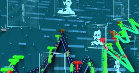 Digital Data Processing with User Icons and Graphs - Download Free Stock Images Pikwizard.com