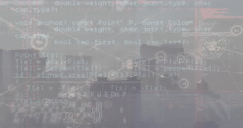 Digital Overlay of Network Icons on Cityscape