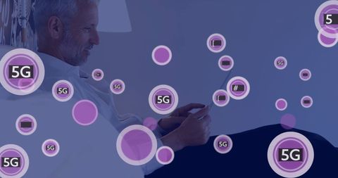 Businessman Using Tablet Surrounded by 5G Digital Icons - Download Free Stock Images Pikwizard.com