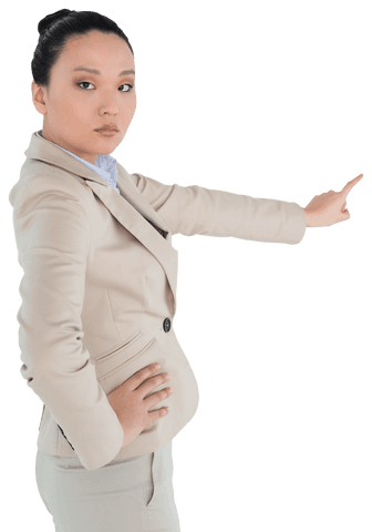 focused asian businesswoman pointing authoritatively transparent - Download Free Stock Videos Pikwizard.com