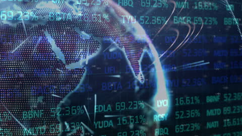 Digital Globe with Financial Data Overlay