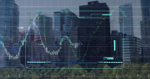 Digital Interface Display Over Urban Skyline for Financial Analytics - Download Free Stock Images Pikwizard.com