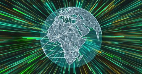 Digital Earth with Light Trails Abstract Technology Background - Download Free Stock Images Pikwizard.com