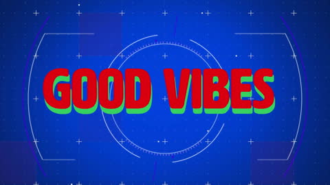 Good Vibes Text with Futuristic Geometric Background
