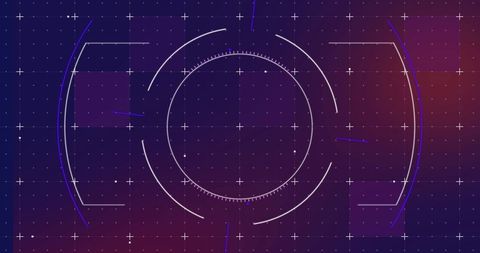 Futuristic Digital Data Interface with Circular HUD Elements