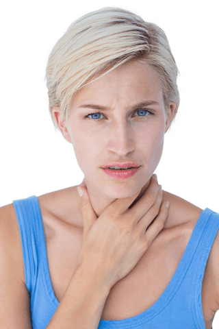 woman with transparent background experiencing throat pain and discomfort - Download Free Stock Videos Pikwizard.com
