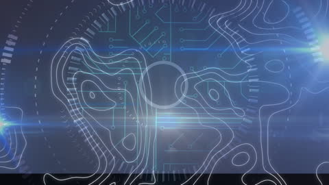 Futuristic HUD Interface with Abstract Geometric Design