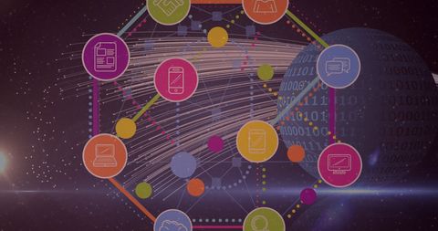 Social Media and Technology Icons Over Global Network - Download Free Stock Images Pikwizard.com