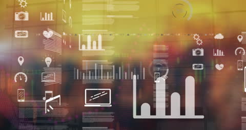 Futuristic Digital Data and Statistics Interface