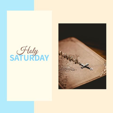 Holy saturday concept with cross and bible symbolism