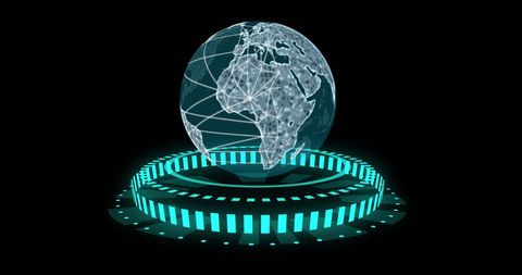 Futuristic holographic earth with digital data connections