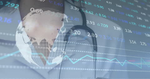 Global Finance and Healthcare Merging Digital Concept