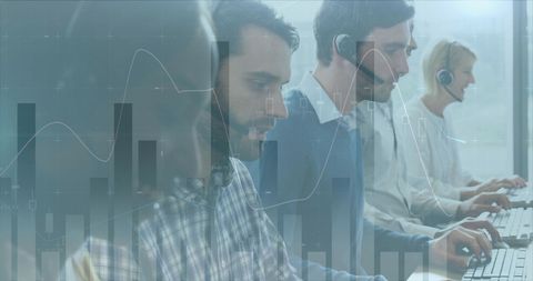 Customer Support Team Analyzing Data with Digital Technology - Download Free Stock Images Pikwizard.com