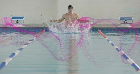 Swimmer Perfecting Breaststroke Technique in Swimming Pool