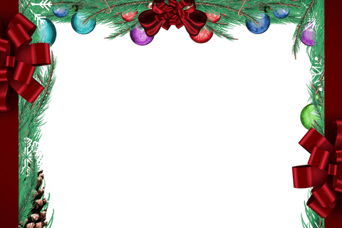 Transparent Frame with Festive Fir Branch and Red Bows - Download Free Stock Videos Pikwizard.com