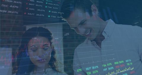 Diverse Team Analyzing Stock Market Graphics Overlay - Download Free Stock Images Pikwizard.com