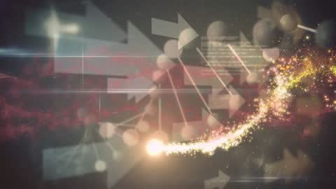 Digital Particle Trail Through Abstract DNA and Database Elements