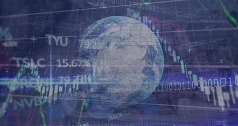 Global Economy Data Analysis with World Map Background