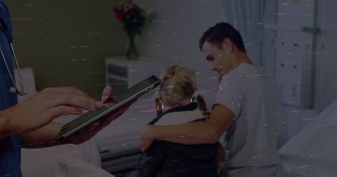 Healthcare and Finance Integration Concept with Doctor and Data Visualization