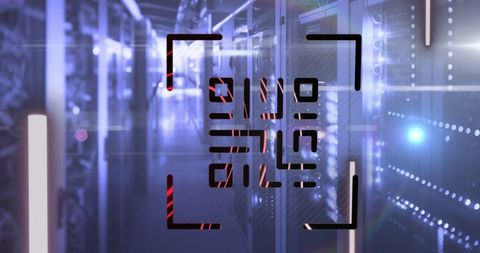 Glowing QR Code with Neon Cybersecurity Technology - Download Free Stock Images Pikwizard.com