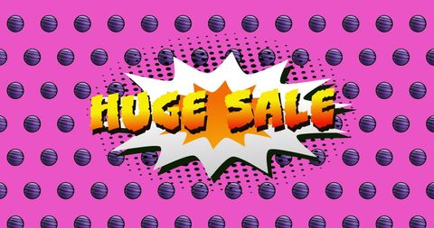 Dynamic comic-style huge sale design background