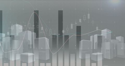 dynamic financial data overlay cityscape - Download Free Stock Images Pikwizard.com