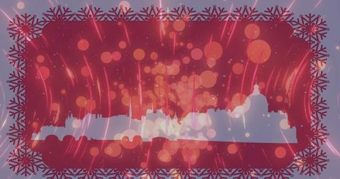 festive winter lights over snowy landscape creating holiday atmosphere - Download Free Stock Images Pikwizard.com