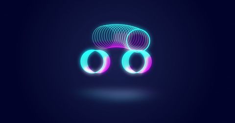 Neon Circles Motion Illustration on Dark Background